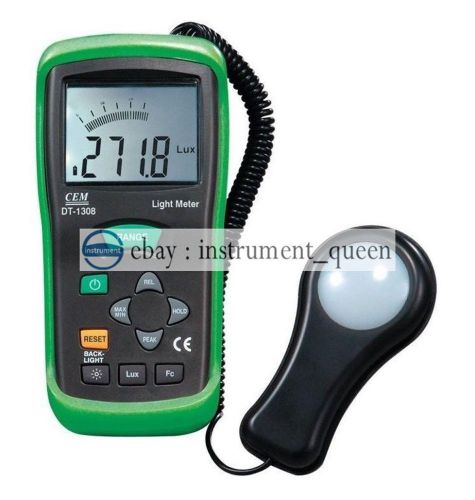 Cem DT-1308 Handheld Digital FC/Lux Detector Light Meter 40K lux Carrying Case