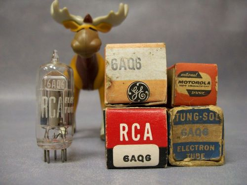 6AQ6 Vacuum Tubes  Lot of 4  GE / Motorola / RCA / Tung-Sol