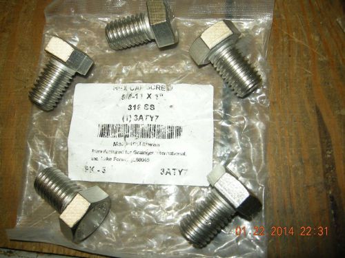 5 ~ Industrial Grade 3ATY7 Hex Cap Screw, SS, 5/8-11x1 In