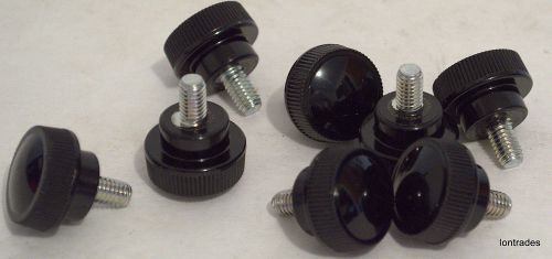 5pc Plastic Knurled Knobs M6 x 10mm Thread 7/8&#034; Diameter