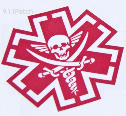 Tactical combat medic red pirate emt fire &amp; rescue first responder decal sticker for sale