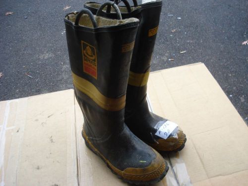 SERVUS Firefighter Turn Out Gear Rubber Bunker Boots Steel Toe 7.0......R136