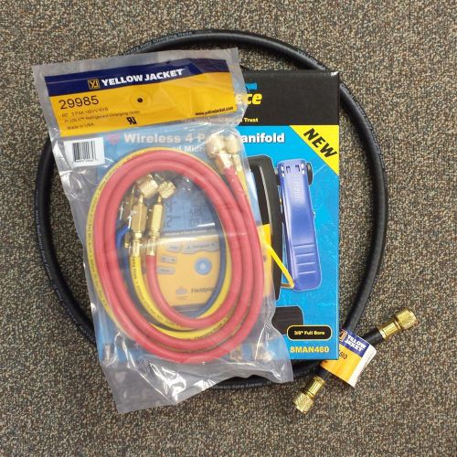 Fieldpiece SMAN460 Manifold, 60&#034; YJ Ball Vlv Hoses, 3/8&#034; Vacuum Hose 60&#034; - NEW!