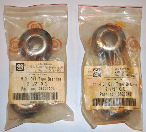 TWO (2) - LAU - 38209401 - 1&#034; Heavy Duty Oil Type Bearing 2  1/2  &#034; OD - 4 Total