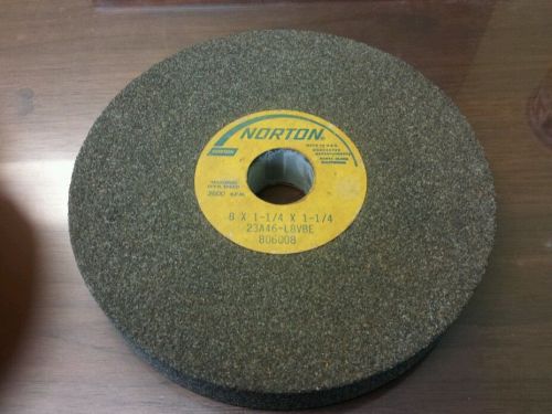 Norton grinding wheel 23A46-L8VBE 8 x 1-1/4 x 1-1/4&#034; bench surface