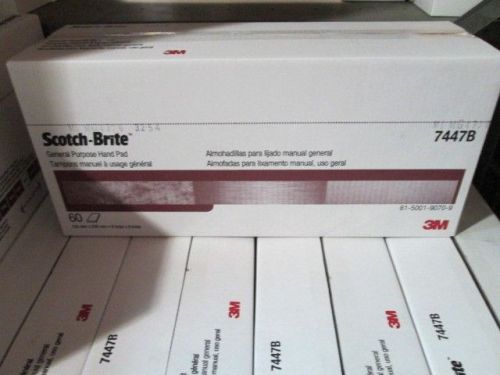 3M 7447B SCOTCH BRITE MAROON ABRASIVE HAND PADS BOX OF 60 NEW IN BOX