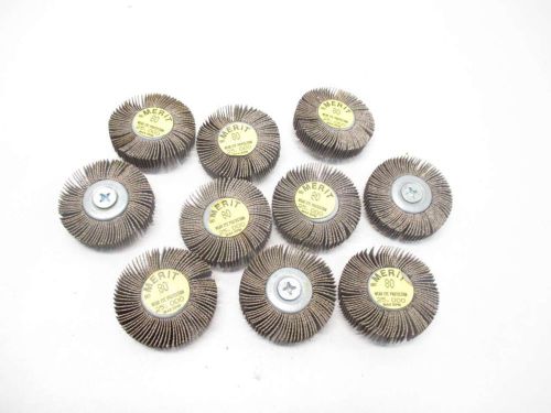 LOT 10 NEW MERIT ABRASIVES 2IN OD MINIATURE FLAP WHEEL 80GRIT D483640