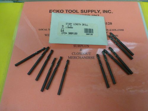 SCREW MACHINE DRILL 9/64&#034; HIGH SPEED 135 SPLIT PT BLACK OX NEW USA 12 PCS $4.75