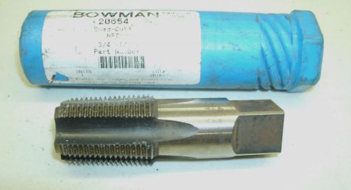 BOWMAN QUAD CUT NTP HSS TAPER PIPE TAP 20653 TAP 3/4&#034; - 14 TPI