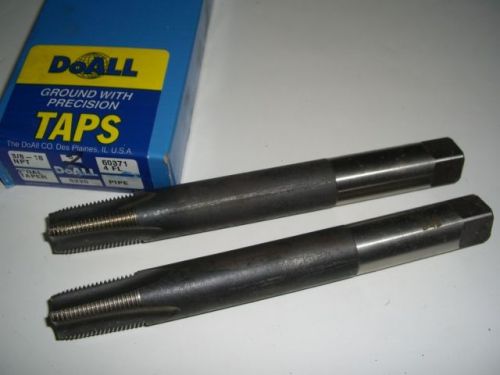 2 new 3/8-18 NPT HS 4FL 6&#034;OAL Taper Pipe Taps 60371 USA