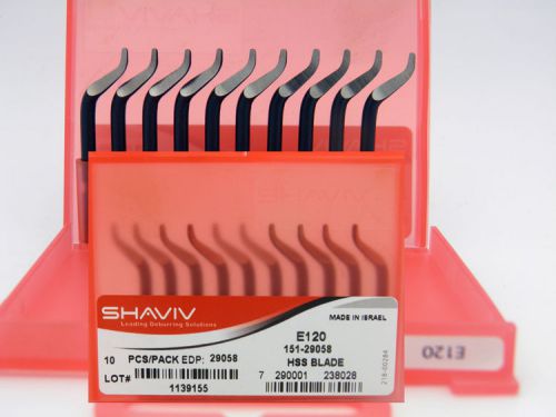 10pcs Type E120 HSS RH (B20 on E Shaft)  Deburring Blades Shaviv EDP #29058