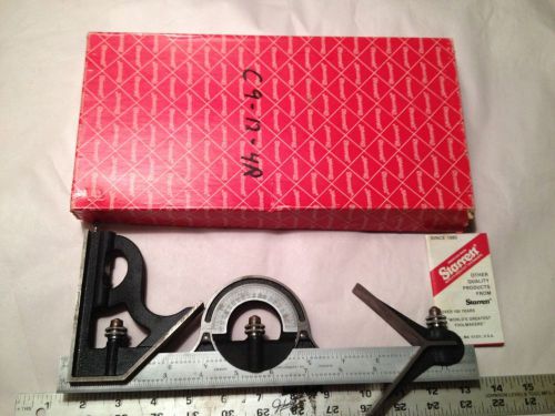 MACHINIST C9-12-4R STARRETT 4 PIECE COMBINATION SQUARE SATIN FINSH UNUSED IN BOX