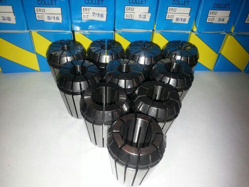 10 pcs er-32 collet collets set  1/4 3/16 3/8 1/2 5/16 7/16 3/4 9/16 5/8 11/16 for sale