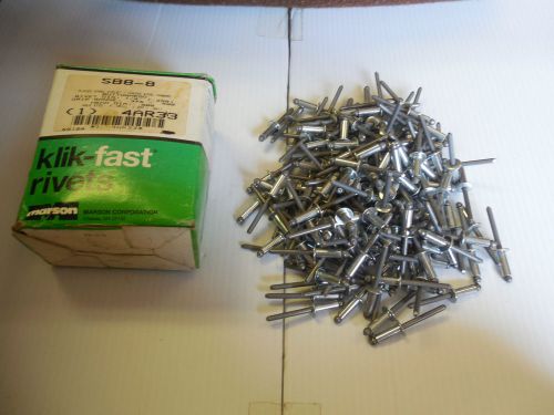 New lot of 170 marson  plated steel eyelet rivet sb8-8 4ar33 1/4&#034; .376-.500 for sale