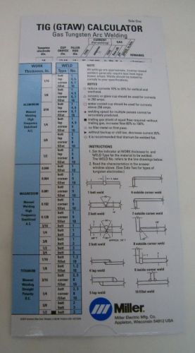 Miller 171086 Calculator,Tig