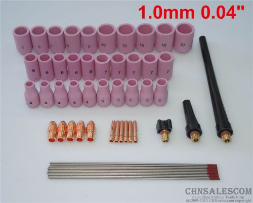 53 pcs tig welding kit for tig welding torch wp-9 wp-20 wp-25 wt20 1.0mm 0.04&#034; for sale