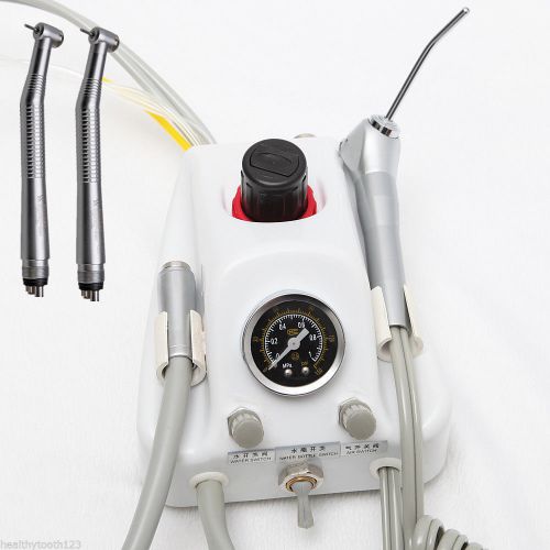 Dental portable turbine unit 4hole w/ 2 high speed handpiece 4hole push button for sale