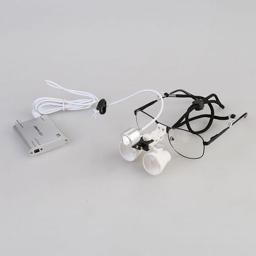 Dental Surgical Medical Loupes Glasses 3.5X 420MM W/ LED Head Light US ship hlz