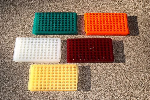 Autosampler vial rack holder 12mm &amp; 9mm dual qty:5 units polypropylene 96 vial for sale