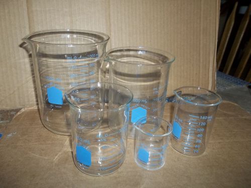 Pyrex 5 Piece Glass Graduated Griffin Beaker Assortment Pack...