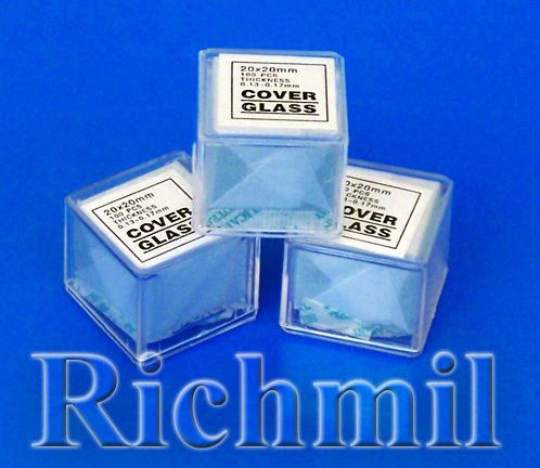 200 New Glass Coverslips / Coverglass 20x20mm *UK P&amp;P*