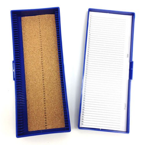 Slide box - 50-slide/cork - 8.25&#034;w x 3.5&#034;d x 1.5&#034;h 1 ea for sale