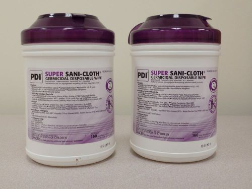 LOT 2 PDI Super Sani-Cloth Germicidal Disposable Wipe Large 160 Wipe REF# Q55172