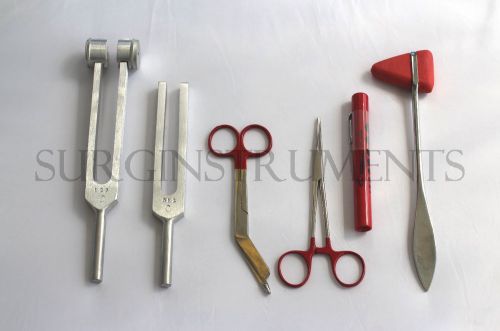 6 Piece RED Medical Kit - Diagnostic EMT Nursing Surgical EMS Student Paramedic