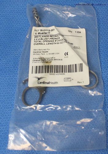 V. Mueller Weitlaner Retractor 3x4 Dull Prongs Germany SU3112-001 NEW