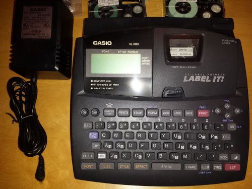 Casio KL-8100 EZ-Label Printer Label Maker, plus 7 Label tape packs!