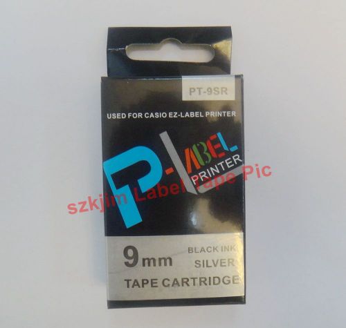 Compatible Casio XR-9SR Black on Silvery 9mm 8m Label Tape KL7000 KL7200 XR-9SR1