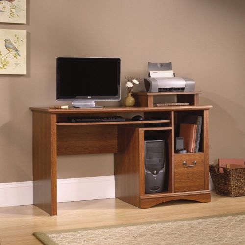 Sauder Camden County Computer Desk, Planked Cherry Finish