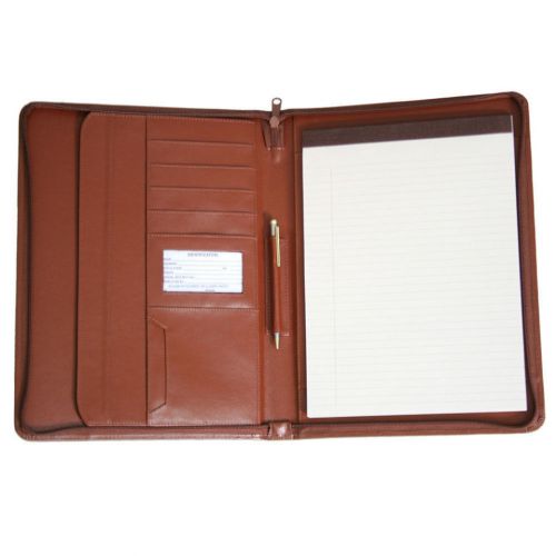 Royce Leather Zip-Around Padholder/Organizer - Tan