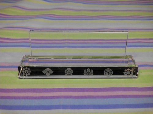 glass bussiness card holder oriental symbols