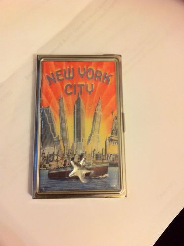 Retro New York City Aluminum Business Card Holder Credit Card Case!