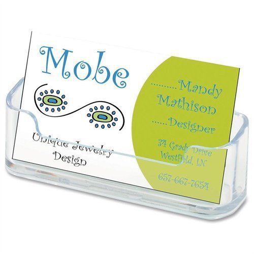 Deflecto 70101 Horizontal Business Card Holder, 3 3/4w X 1 7/8h X 1 1/2d, Clear