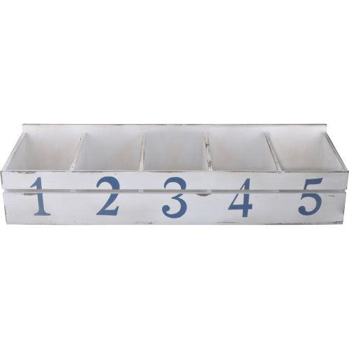 Distressed Wooden Organizer with Numbered Bins Desktop Organizer