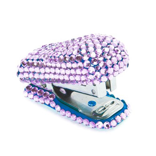 Purple Crystal Rhinestone Purse Mini Size Stapler