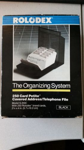 Rolodex 250 Card Petite  Black Model S-310C NEW in Box