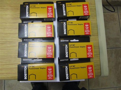 LOTS OF EIGHT  (5000 STANLEY BOSTITCH STRCP2115 1/4&#034; B8 POWER CROWN STAPLES )