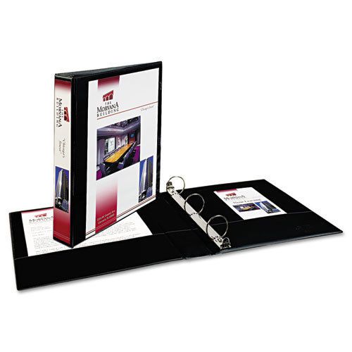 Economy showcase view binder with round rings, 1-1/2&#034; capacity, black for sale