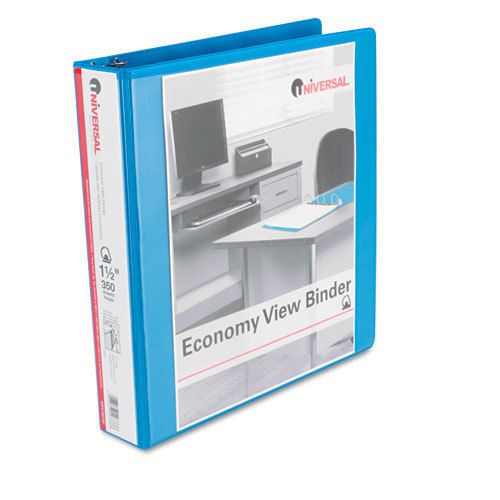 Economy d-ring vinyl view binder, 1&#034; capacity, light blue for sale