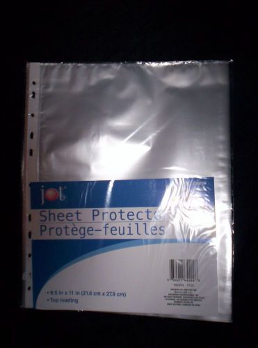 &#034;JOT&#034; 16 SLEEVE SHEET PROTECTORS -TOP LOADING~ CLEAR/ PLASTIC--NEW