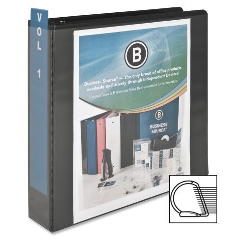 Business Source Basic D-Ring View Binder -Letter - 2&#034; -Black - 1 Ea - BSN28448