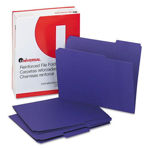 Colored File Folders, 1/3 Cut Assorted, Two-Ply Top Tab, Letter, Violet, 100/Box