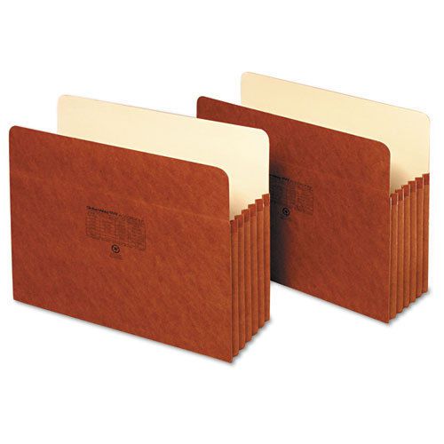 Five Inch Expansion Accordion Pocket, Straight, Manila/Redrope, Letter, Brown