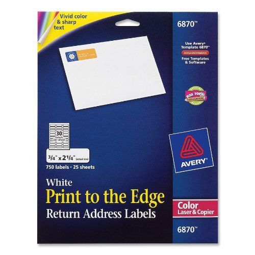 Avery Color Printing Label - 0.75&#034; Width X 2.20&#034; Length - 750 / Pack - (ave6870)