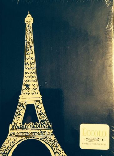 JOURNAL - EIFFEL TOWER in BLACK FAUX LEATHER by Eccolo. REDUCED!