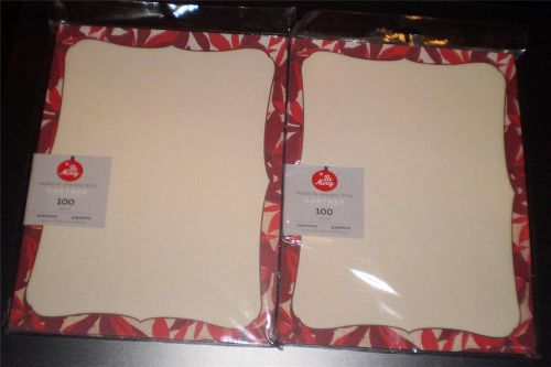 1 Lot of 2 Gartner Studios Stationery 100 Count Poinsettia Design