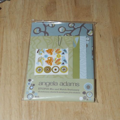 ANGELA ADAMS STATIONARY UTOPIA 16 SHEETS ENVELOPES + STICKERS NEW  $8.95 NEW